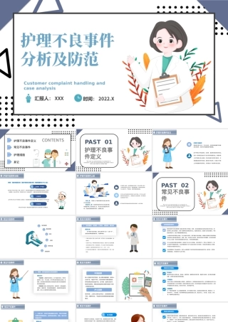 2022护理不良事件PPT个性清新医疗类通用PPT.pptx