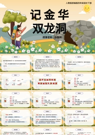 2022记金华的双龙洞PPT第17课小学四年级语文下册部编人教版教学课件.pptx