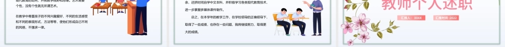 2022教师个人述职报告PPT绿色简约风教师年终工作总结汇报述职报告课件模板.pptx