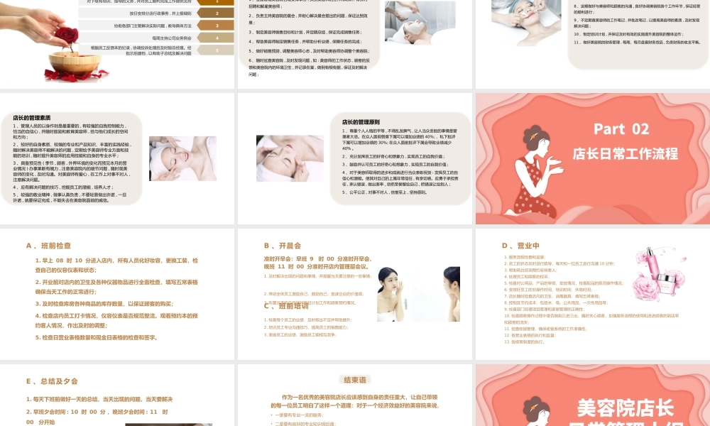 2022美容院店长日常管理大纲PPT简约商务美容院店长日常管理大纲培训课件模板.pptx