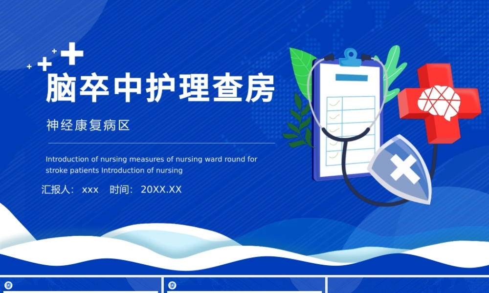 2022神经康复病区脑卒中的护理查房PPT清新简约风护理查房通用PPT.pptx
