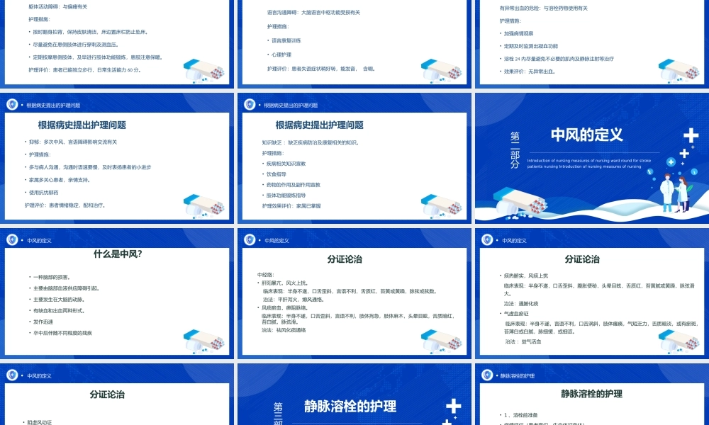 2022神经康复病区脑卒中的护理查房PPT清新简约风护理查房通用PPT.pptx