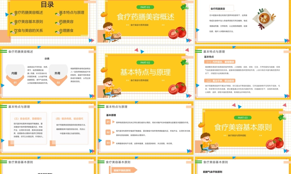 2022食疗美容与营养搭配PPT简约风食疗美容与营养搭配课件模板下载.pptx