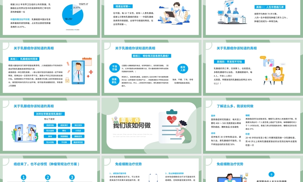 2022世界抗癌日PPT蓝色卡通风癌症预防知识讲座课件模板.pptx