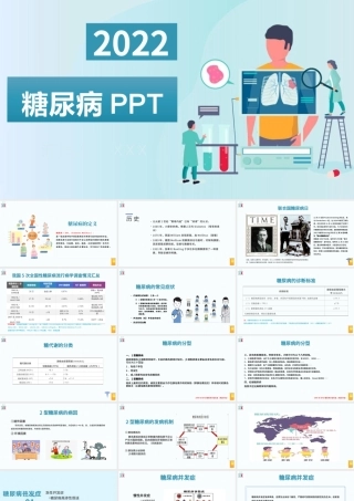 2022糖尿病PPT创意清新医疗教学通用PPT.pptx