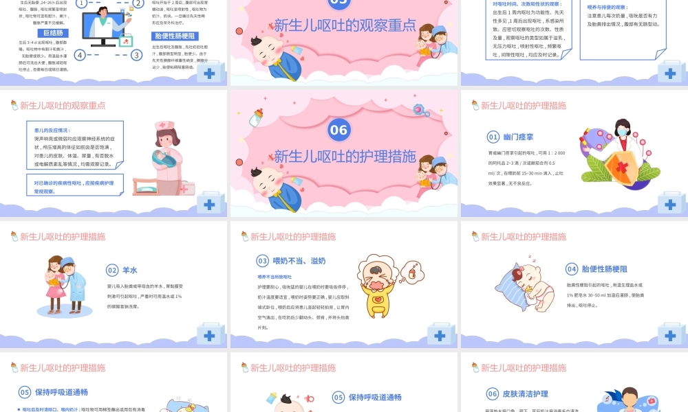 2022新生儿呕吐疑难病例讨论PPT卡通风医院病例分享会课件模板.pptx