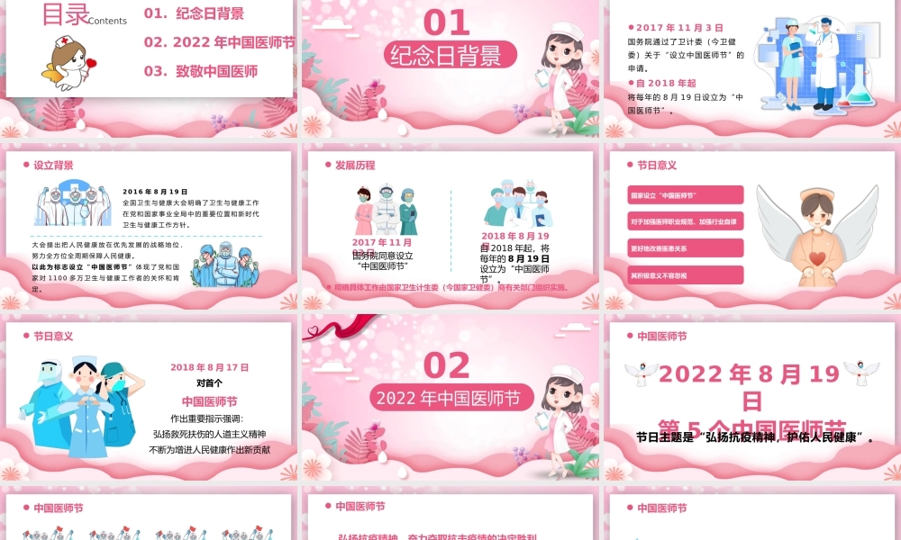 2022中国医师节PPT简约风弘扬抗疫精神保佑人民健康专题课件模板.pptx