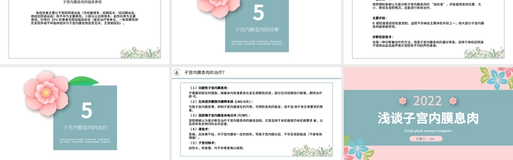 2022子宫内膜息肉PPT清新创意医学医疗类通用PPT模板.pptx