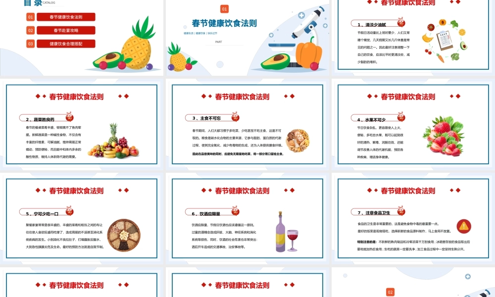 2023春节健康饮食PPT春节健康饮食知识介绍课件模板.pptx