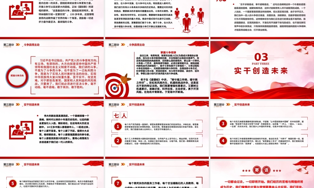 2023踔厉奋发向未来ppt精美简洁风如何理解推进中国式现代化必须发扬团结奋斗精神党员干部学习党课课件.pptx