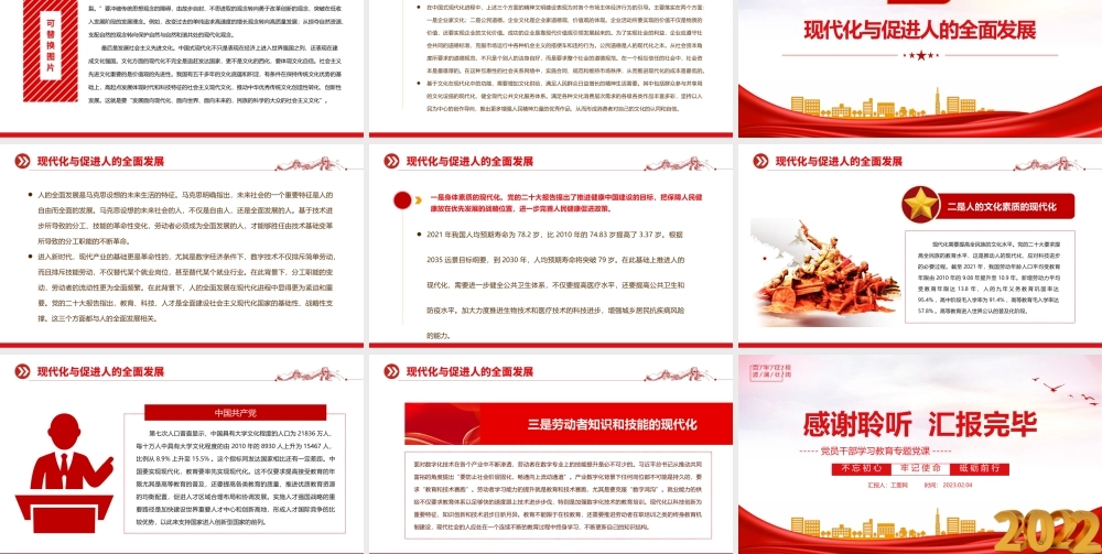 2023促进人的现代化是中国式现代化的重要方面PPT大气精美风党员干部学习教育专题党建课件.pptx
