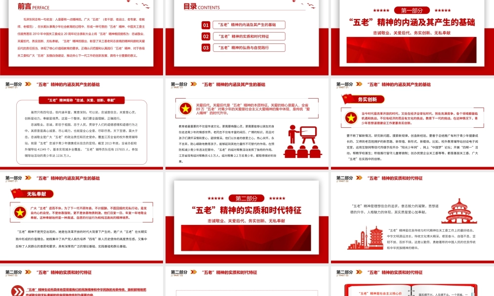 2023弘扬五老精神PPT简洁党政风“五老”精神的内涵实质和时代特征专题课件.pptx