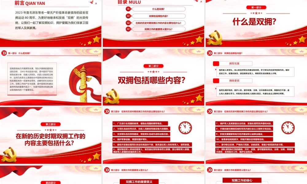 2023纪念延安双拥运动80周年PPT红色党政风拥军优属拥政爱民纪念延安双拥运动80周年专题党课课件模板.pptx