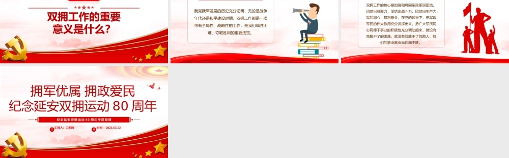 2023纪念延安双拥运动80周年PPT红色党政风拥军优属拥政爱民纪念延安双拥运动80周年专题党课课件模板.pptx