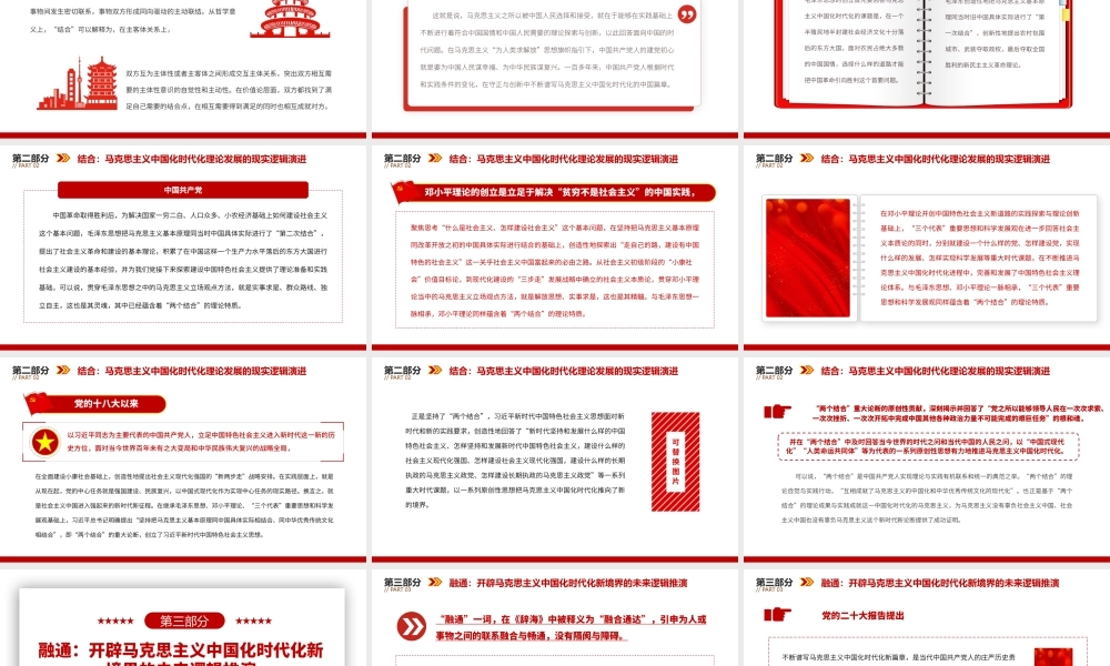 2023契合结合融通PPT党政风“两个结合”视域下马克思主义中国化时代化理论生成的逻辑意蕴专题党课课件模板__  .pptx