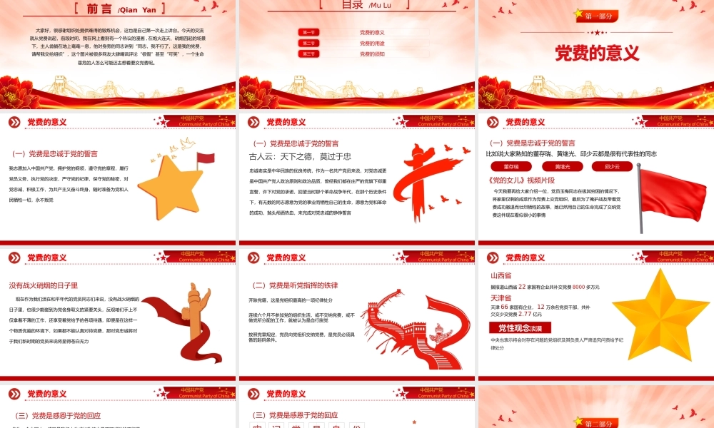 2023谈党费PPT红色党政风说说党费那些事专题课件模板下载.pptx