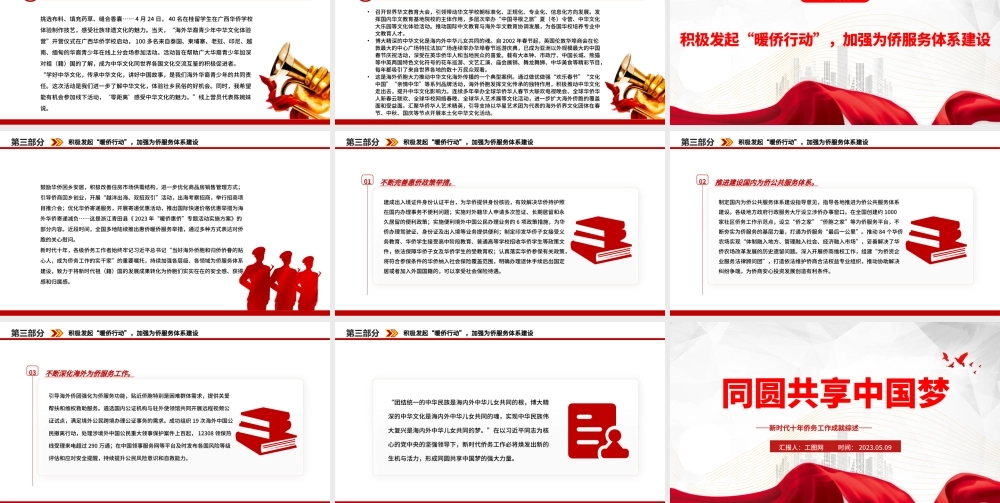 2023同圆共享中国梦PPT简洁大气新时代十年侨务工作成就综述党课课件.pptx