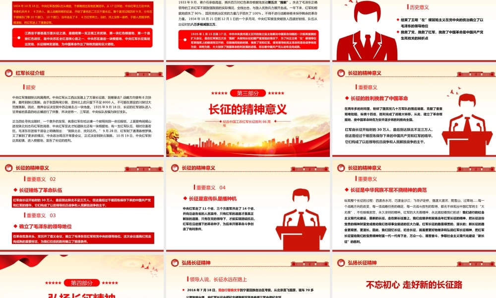 2023长征胜利97周年PPT红色党政风长征精神永芳光芒纪念中国工农红军长征胜利87周年专题党课课件模板下载.pptx