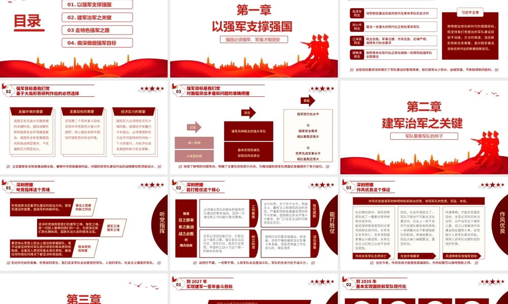 2024建军97周年PPT红色党政风共筑强军梦全面准确把握党在新时代的强军目标党课课件.pptx