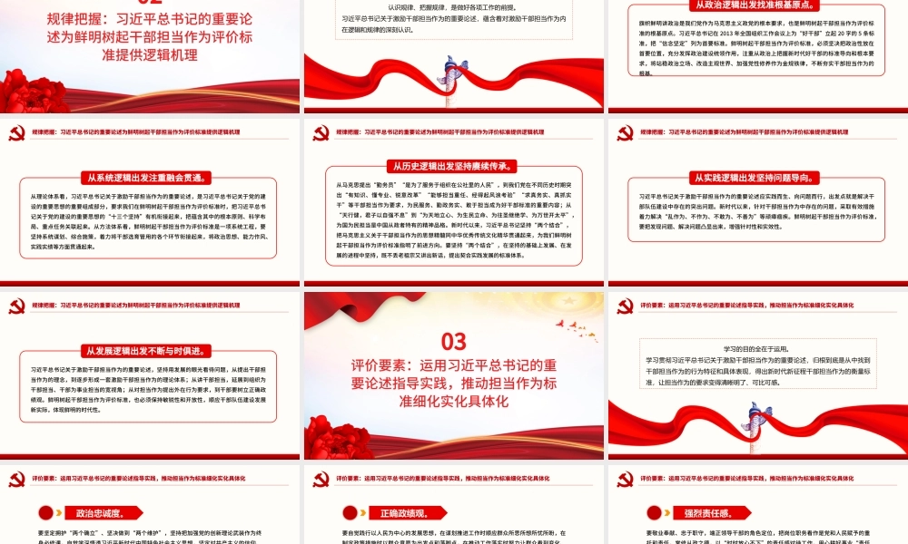 2024鲜明树起干部担当作为评价标准PPT党政风担当作为微党课.pptx