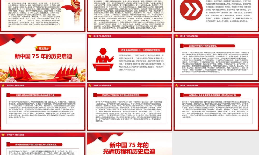 2024新中国75年的光辉历程和历史启迪PPT微党课.pptx