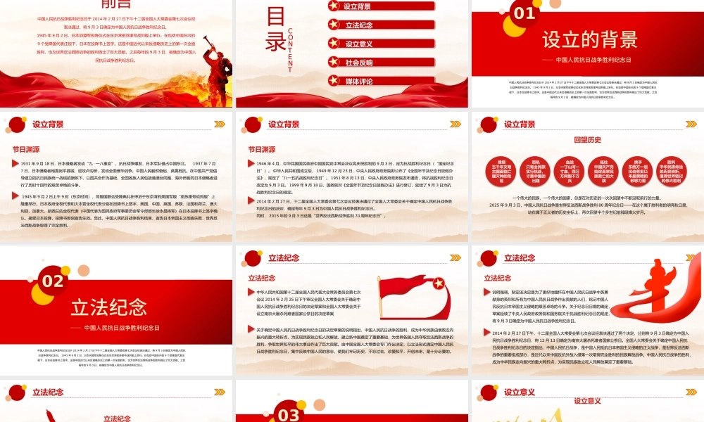 2025纪念抗战胜利80周年PPT大气简洁风中国人民抗日战争胜利纪念日课件模板.pptx