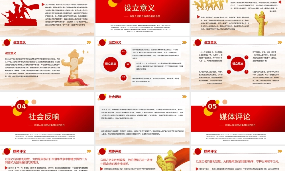 2025纪念抗战胜利80周年PPT大气简洁风中国人民抗日战争胜利纪念日课件模板.pptx