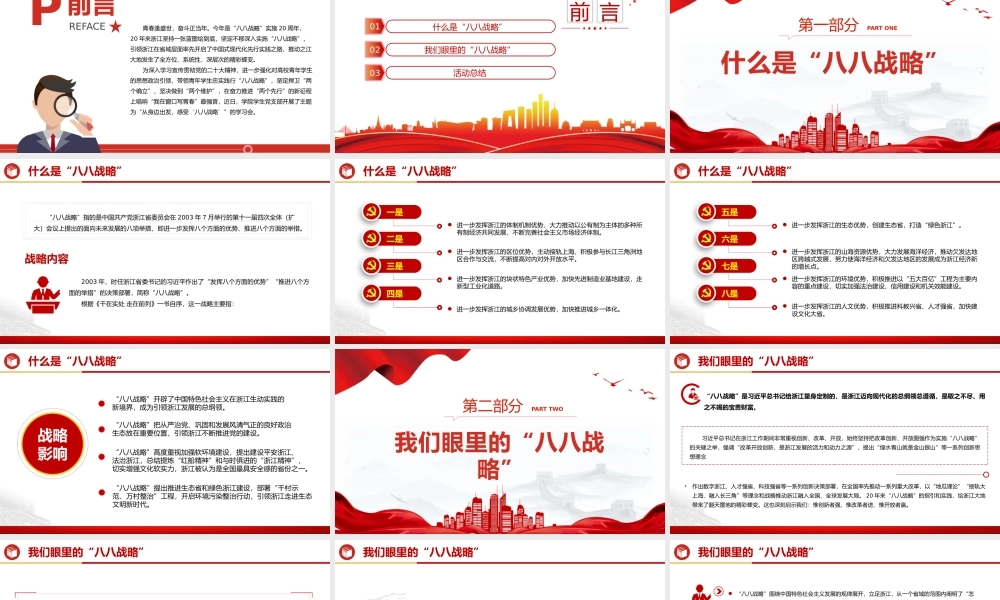 八八战略在身边PPT红色精美青年学生学深悟透笃行八八战略学习会课件.pptx