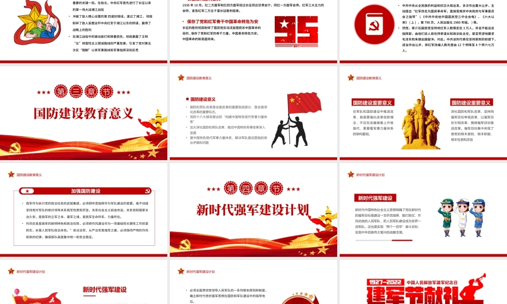 八一建军节献礼PPT红色简约风热烈庆祝中国人民解放军建军95周年专题课件模板.pptx