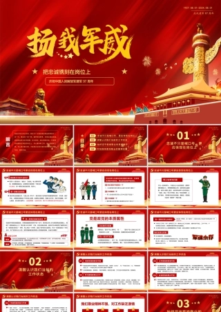 把忠诚镌刻在岗位上PPT红色精美建军97周年党课.pptx