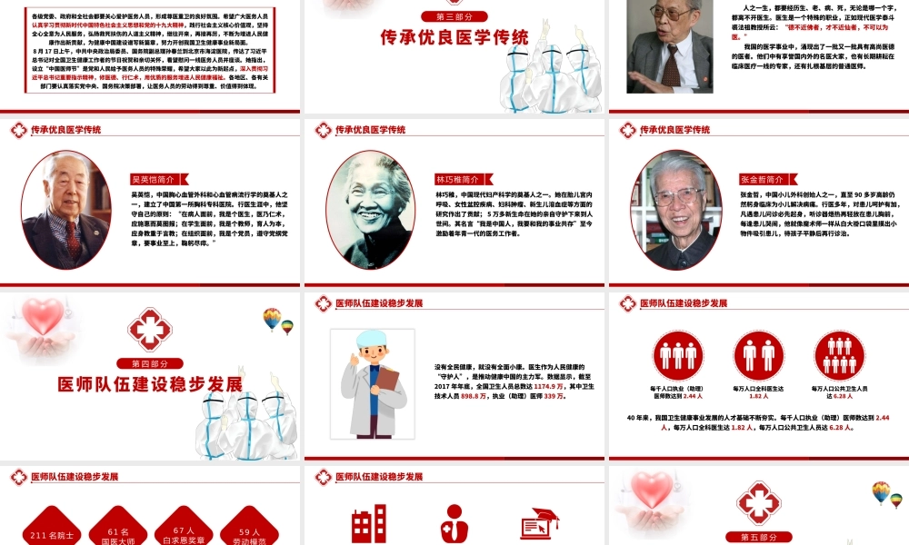 百年华诞同筑梦医者担当践初心PPT2021极简风格中国医师节模板下载.pptx