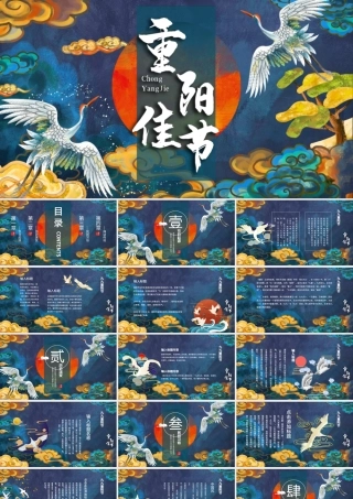 插画风国潮重阳佳节传统节气PPT模板.pptx