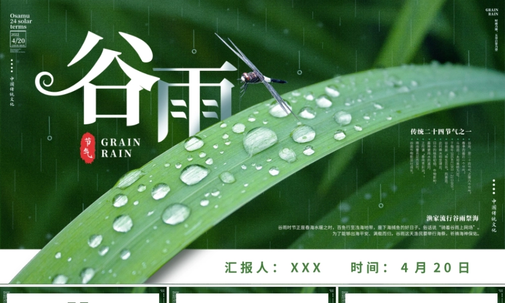 传统文化二十四节气时尚简约谷雨节介绍PPT.pptx