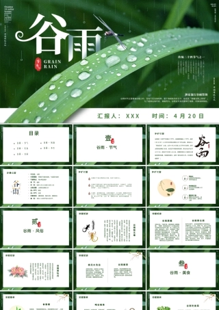 传统文化二十四节气时尚简约谷雨节介绍PPT.pptx