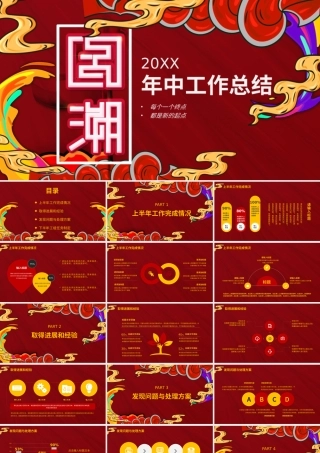 创意国潮风格工作总结PPT模板.pptx