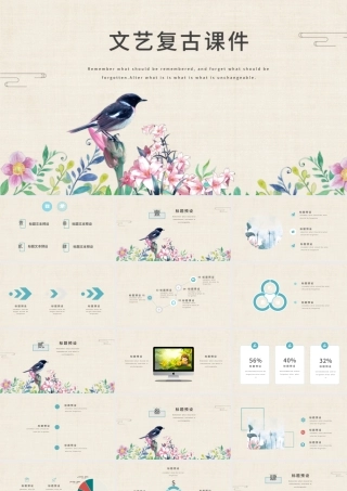 创意文艺清新复古课件教育培训通用PPT模板.pptx