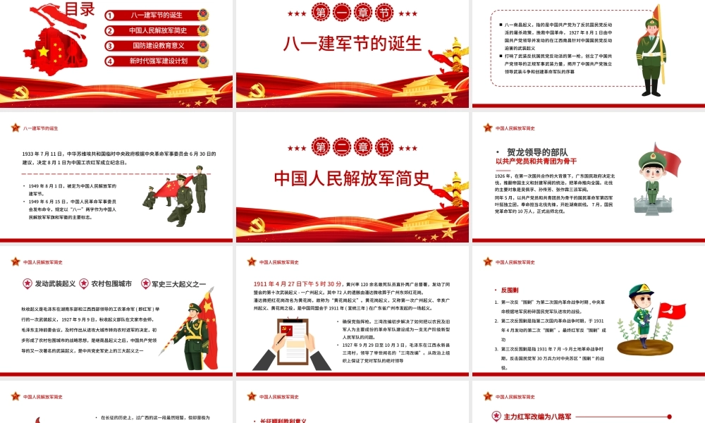 大气党政风八一建军节献礼PPT热烈庆祝中国人民解放军建军97周年党课课件.pptx