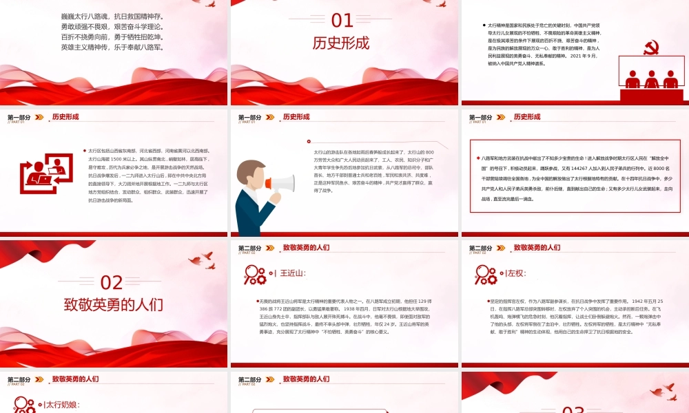党政风太行精神PPT中国共产党人的精神谱系微党课.pptx