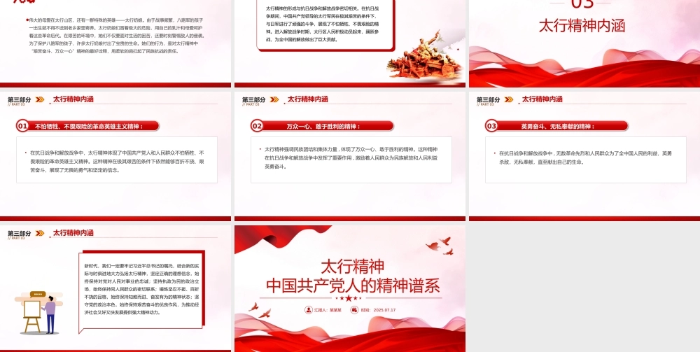 党政风太行精神PPT中国共产党人的精神谱系微党课.pptx