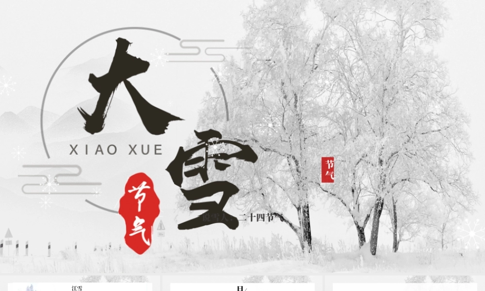 二十四节气之大雪白色简约PPT模板.pptx