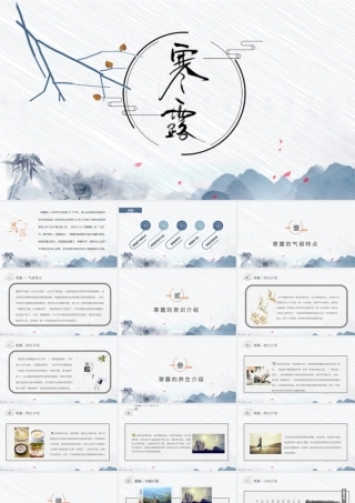 二十四节气之寒露灰白色简约PPT模板.pptx