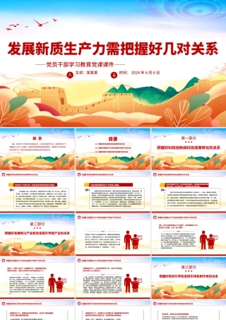 发展新质生产力要把握好几对重要关系PPT党政风党员干部学习教育党课课件.pptx