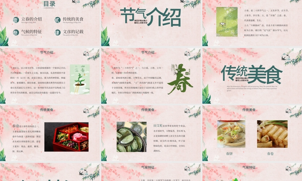 粉色日系二十四节日之立春PPT模板.pptx