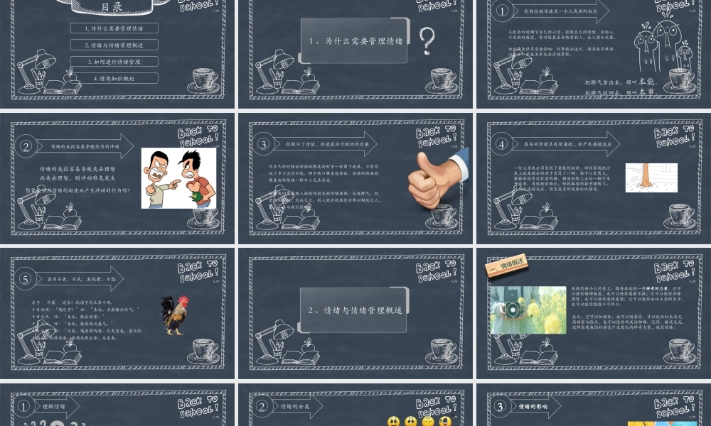 18160校园风黑板背景情绪管理.pptx