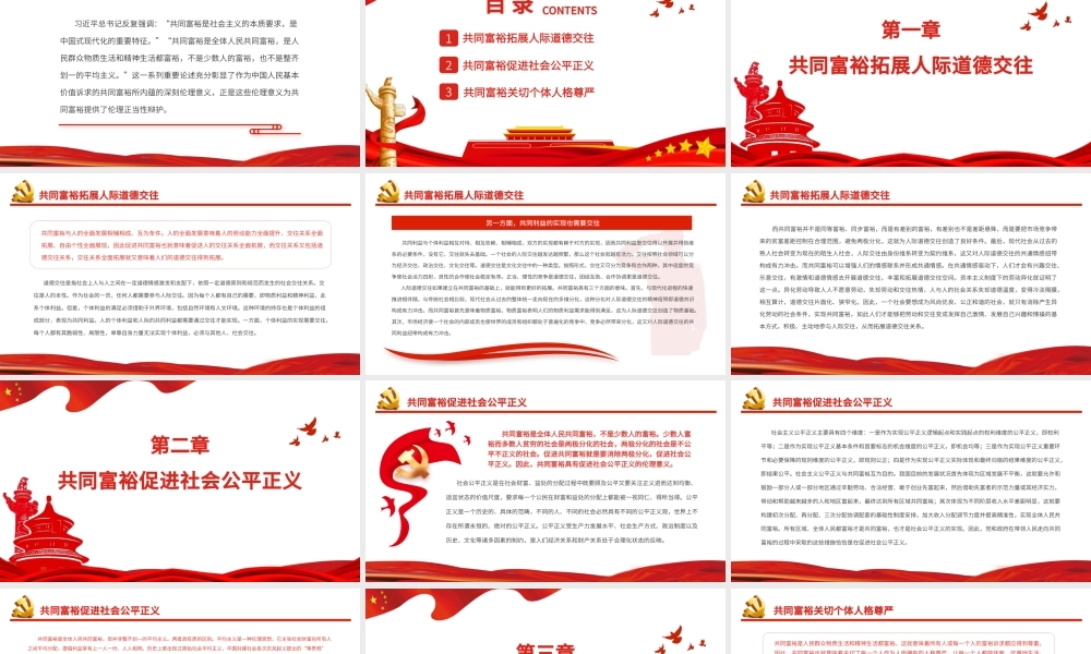 共同富裕的伦理意义PPT红色党政风实现共同富裕专题党课课件.pptx