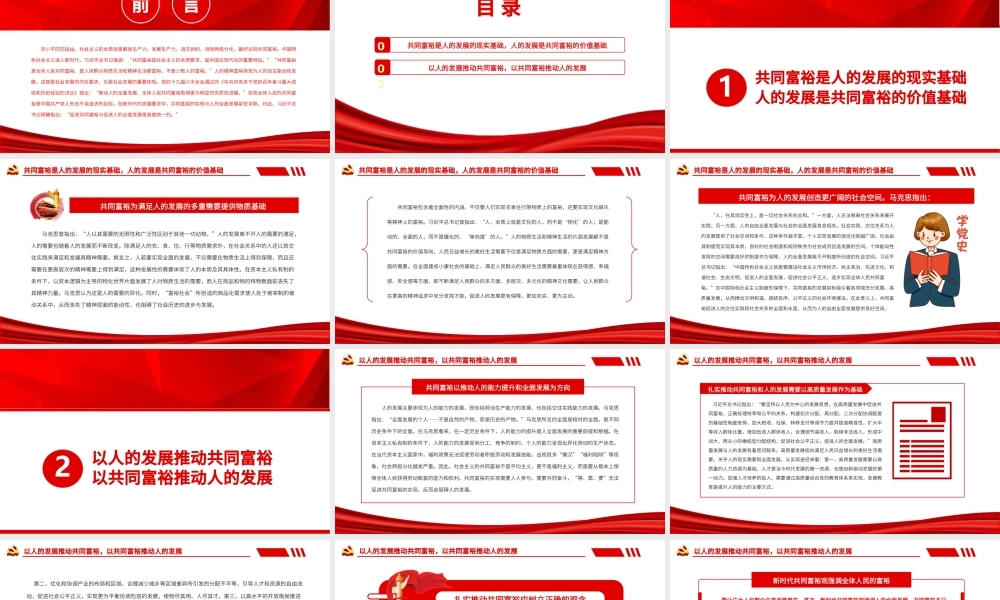 共同富裕与人的发展的关系之辨PPT红色党政风实现共同富裕专题党课课件.pptx