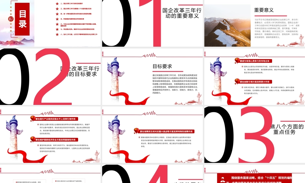 国企改革三年行动方案国企党课PPT模板.pptx