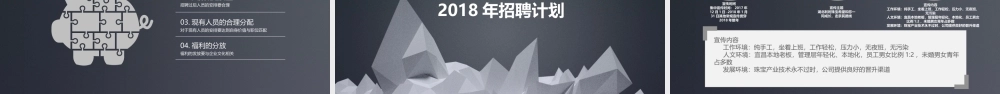 黑白招聘总结及明年计划ppt模板.pptx