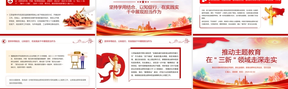 红色简洁三新领域主题教育经验做法PPT党课.pptx