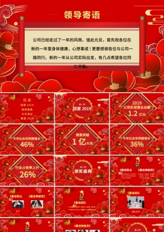 红色中国风喜庆2020开门红PPT模板.pptx